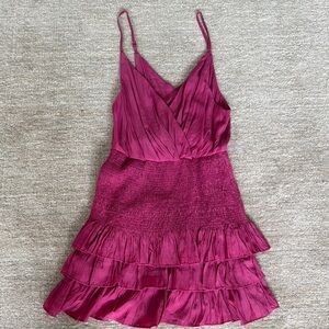 Smocked Magenta Ruffled Dress